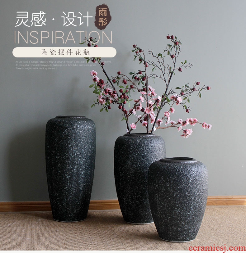 Jingdezhen ceramic open the slice of a large vase archaize crack glaze painting the living room the hotel decoration clear - 537550733612