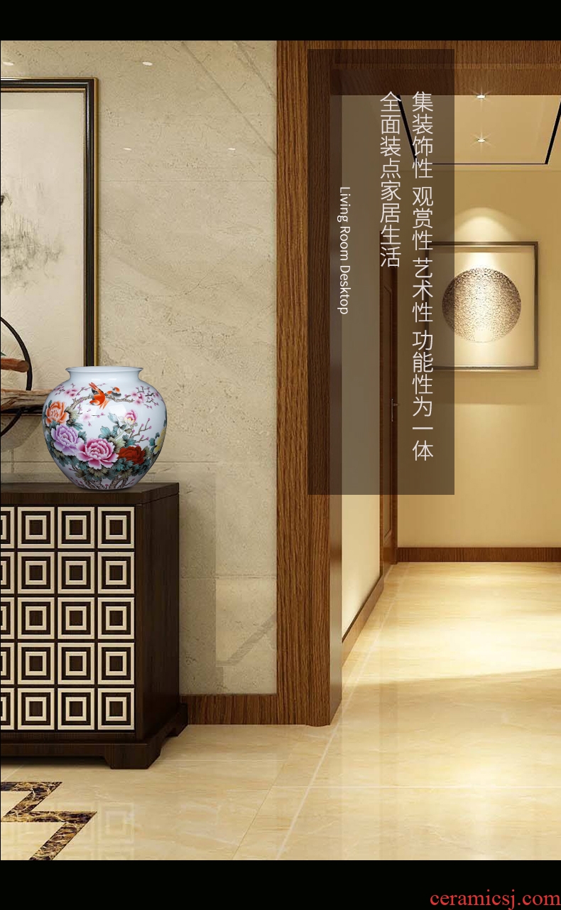 Jingdezhen ceramic large red vase furnishing articles contracted and I household adornment porcelain vase flower arrangement sitting room - 571387378821