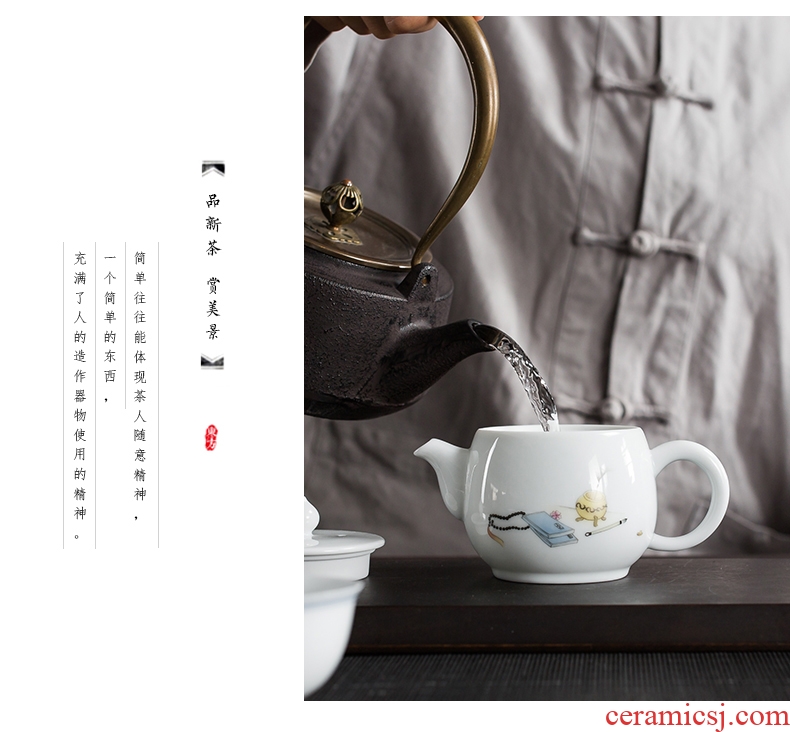 Talk of the whole set of Chinese style household kung fu tea set gift set up rest ceramic tea set gift each suit