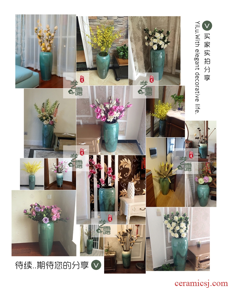 Jingdezhen new Chinese be born a large vase decoration to the hotel restaurant furnishing articles ceramic flower, flower simulation flower art - 42466682168