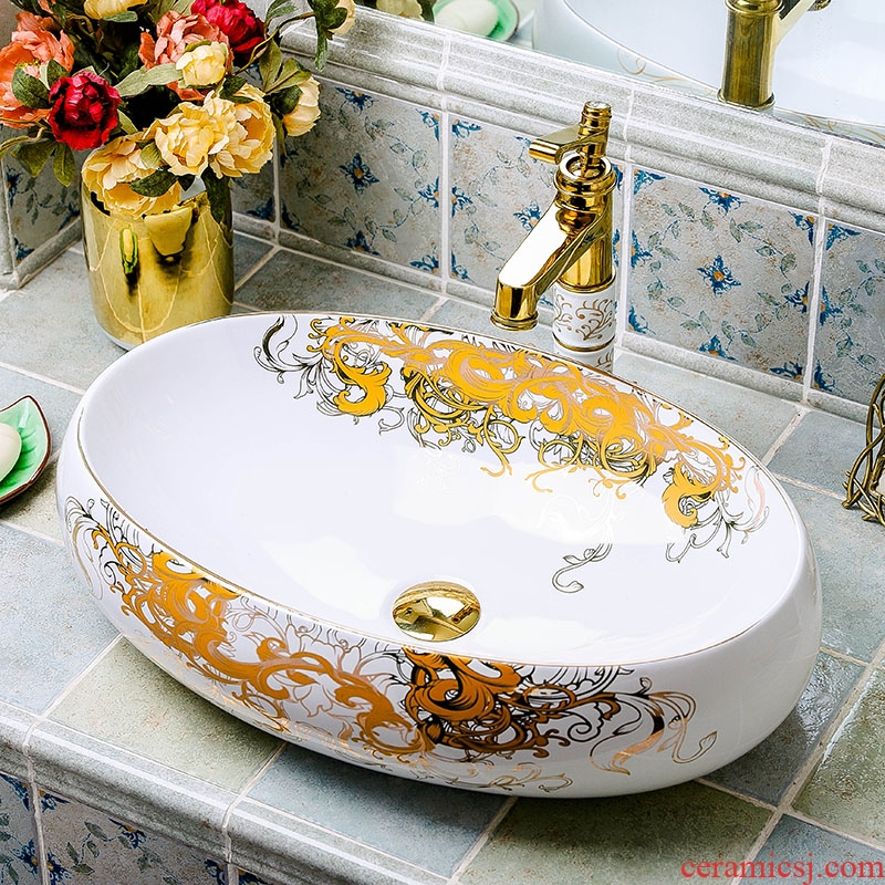 Wash a face to the stage basin sink oval ceramic household toilet creative art that defend bath artical basin