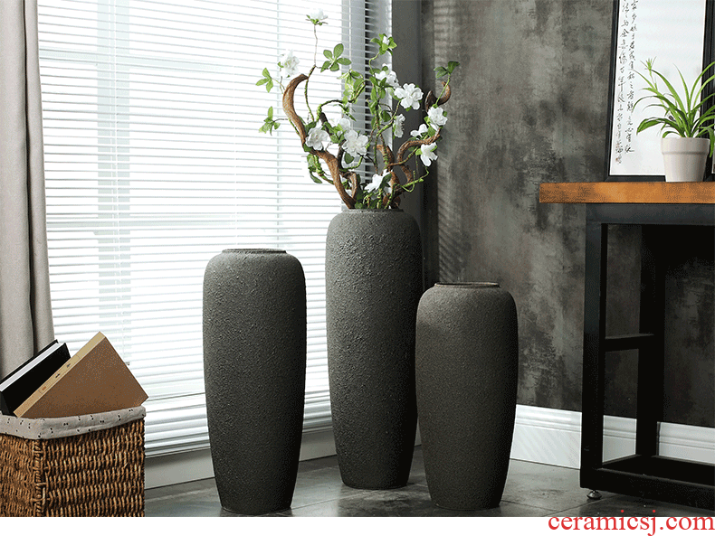 Large vases, dried flower decorations ceramics jingdezhen modern style furnishing articles sitting room ground flower arranging flower decoration - 573325786624