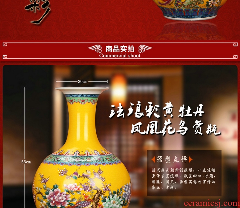 Household vase of new Chinese style restoring ancient ways ceramic creative living room decoration flower arranging containers dry flower is placed big desktop - 38542040707