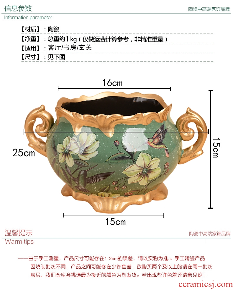 Jingdezhen ceramics archaize sitting room place flower arrangement craft landing big blue and white porcelain vase vase decoration - 559416139984