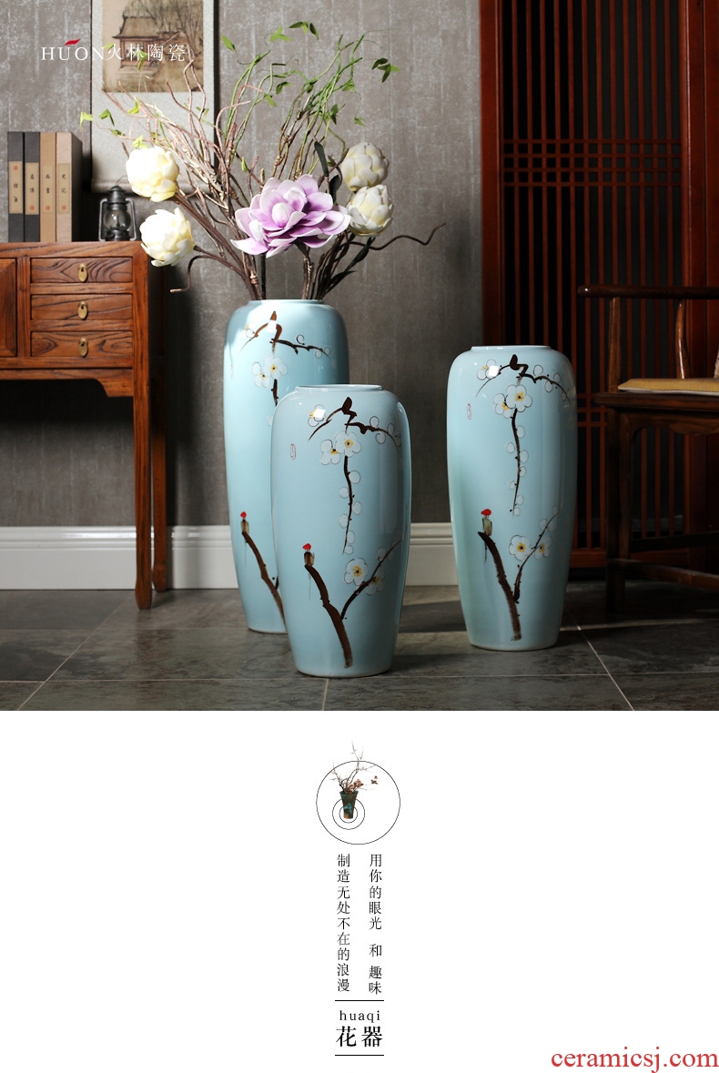 Jingdezhen ceramics big red peony ground vase a thriving business hotel opening taking decoration - 561136245851