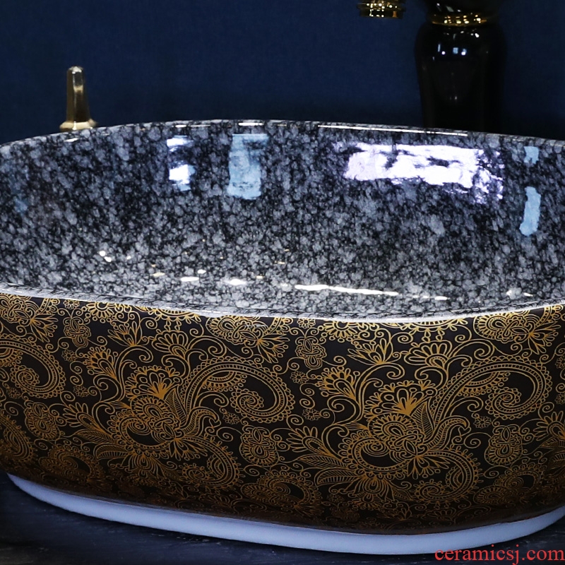 On the ceramic art basin sink basin of the ellipse toilet wash gargle lavatory sink contracted household
