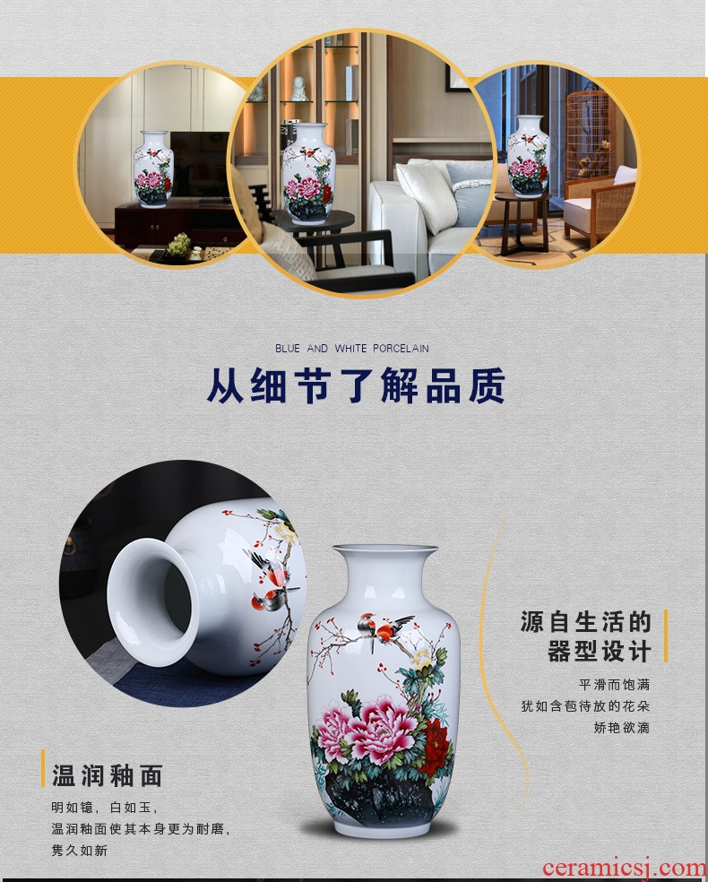 Jingdezhen ceramics furnishing articles big vase household flower arrangement sitting room adornment bottles hand blue and white porcelain vase furnishing articles - 563443637182