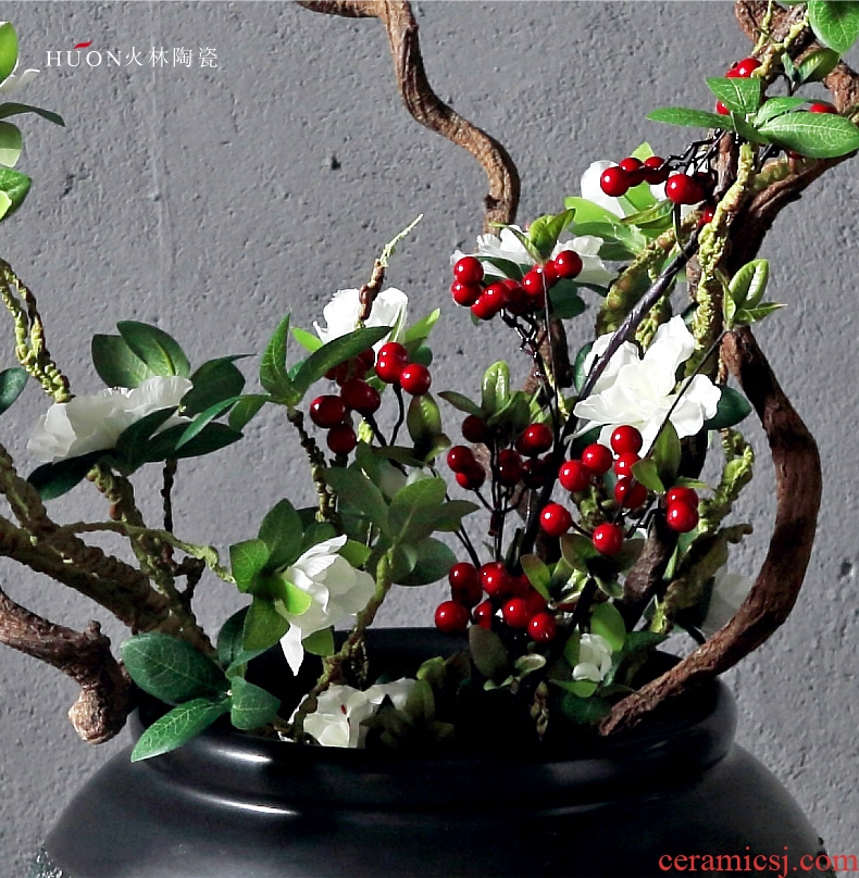Jingdezhen ceramic vase of large modern European ikebana sitting room adornment furnishing articles villa hotel porch floral outraged - 556754645516
