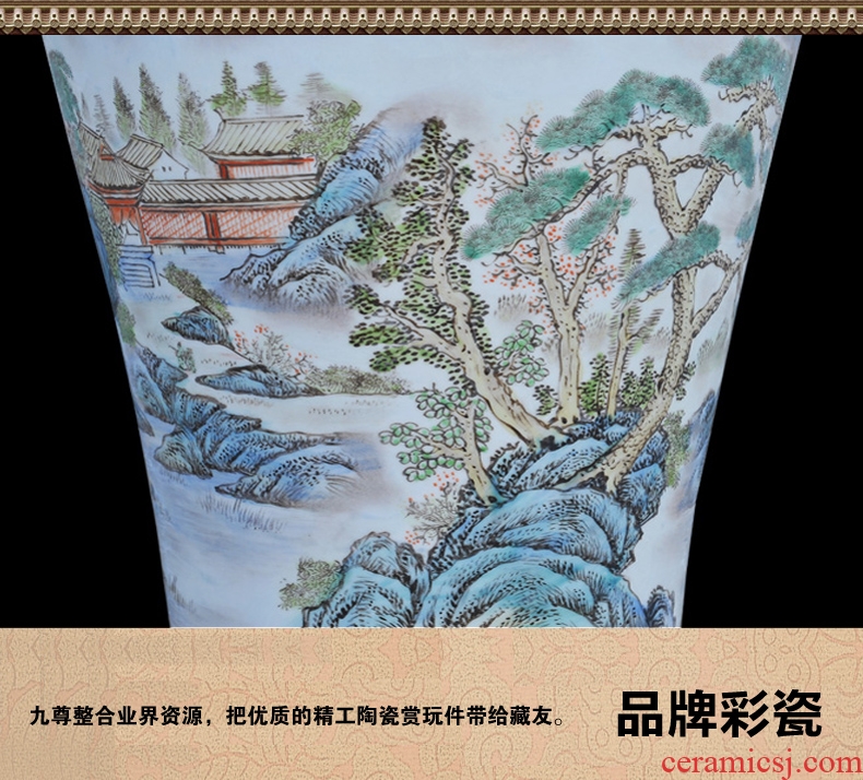 Jingdezhen ceramics vase Chinese penjing flower arranging large three - piece wine cabinet decoration plate household decoration - 537600548016