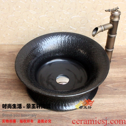 JingYuXuan jingdezhen ceramic lavatory basin, art basin on the black knife type basin of the opposite sex