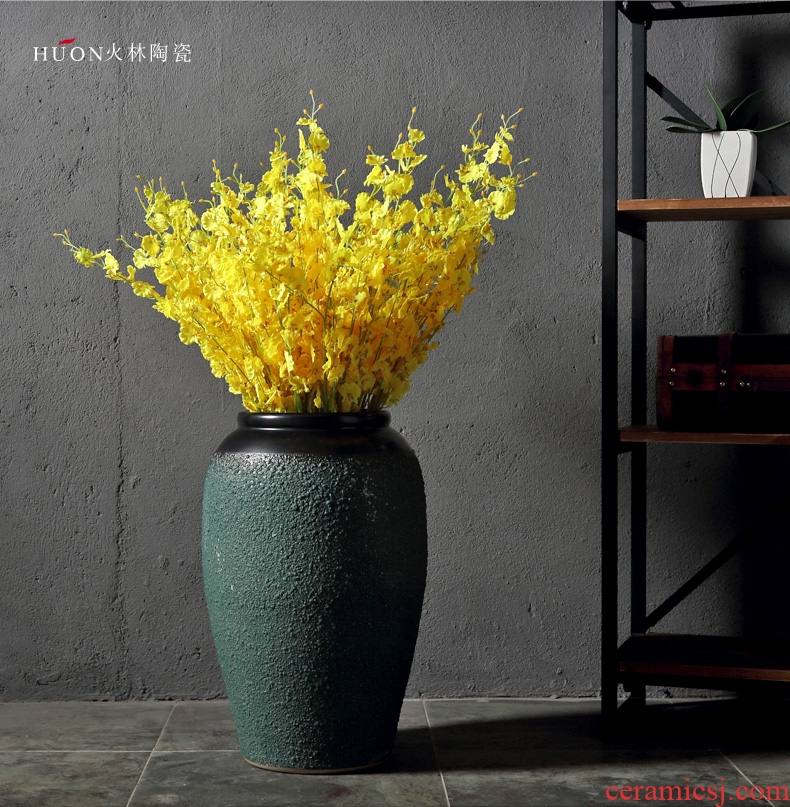Jingdezhen ceramic big vase high vase contracted modern flower arrangement large landing place of the sitting room porch vase - 556754645516
