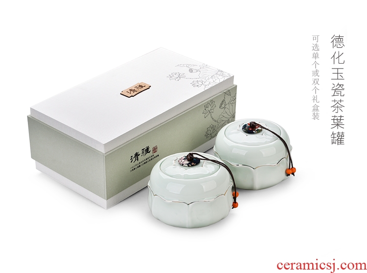 Quiet life colour caddy celadon ceramic seal storage tank ceramic large-sized half jins of puer tea pot