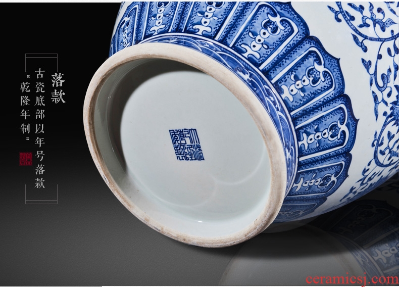 Jingdezhen chinaware big vase manual hand - made peony flower arranging new Chinese style living room TV cabinet decoration furnishing articles - 561131698430