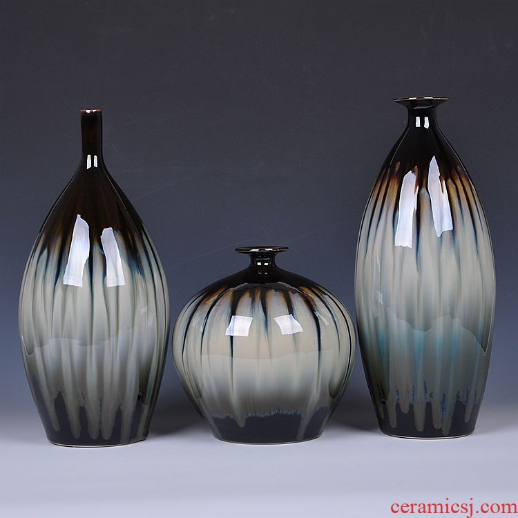 Ceramic vases, large sitting room of Chinese style porch floor furnishing articles hand - made I and contracted household dry flower arranging flowers restore ancient ways - 535863777714