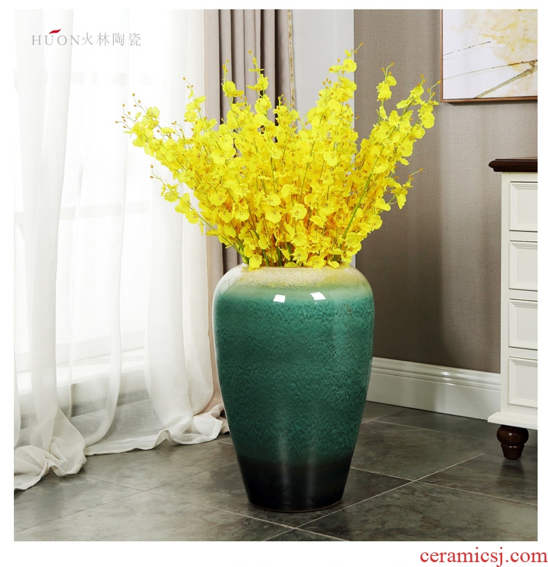 Jingdezhen ceramic landing big vase sitting room place, a large number dried flowers flower arrangement European contracted and I adornment - 567334237431
