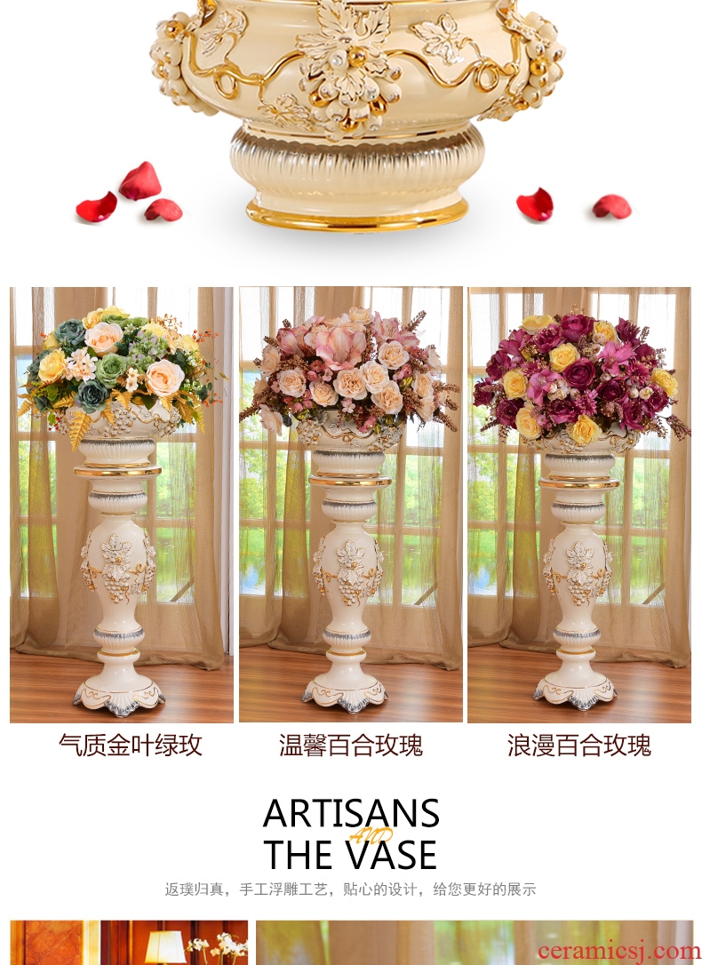 New Chinese style hand - made ceramic furnishing articles peony large vases, flower arranging rich ancient frame porch zen sitting room adornment restoring ancient ways - 550780783520