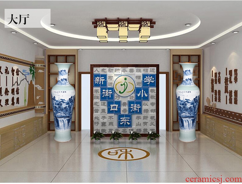 Jingdezhen ceramics hand - made porcelain vase splendid sunvo landing big Chinese living room TV ark place 1 m 4