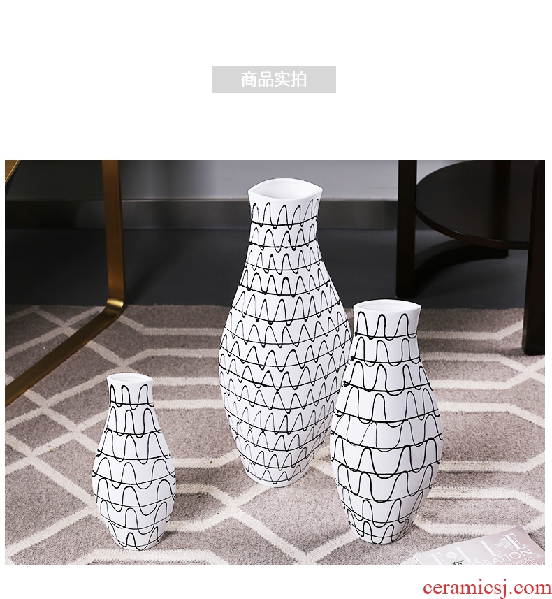 Jingdezhen famous hand - made ceramics vase peony large opening of new Chinese style living room decoration housewarming furnishing articles - 575242805490