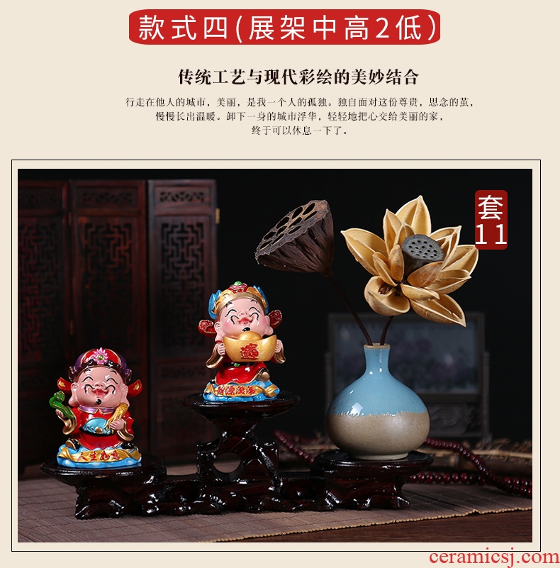 Zen ceramic vase water lily dried flowers suit creative Chinese god of wealth furnishing articles housewarming gift product choi ornaments