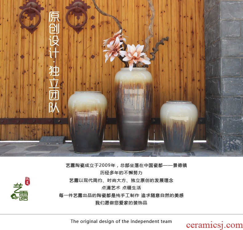 Jingdezhen ceramics ink lottery landscape family big vases, new Chinese style furnishing articles flower arrangement sitting room adornment handicraft - 537856952034