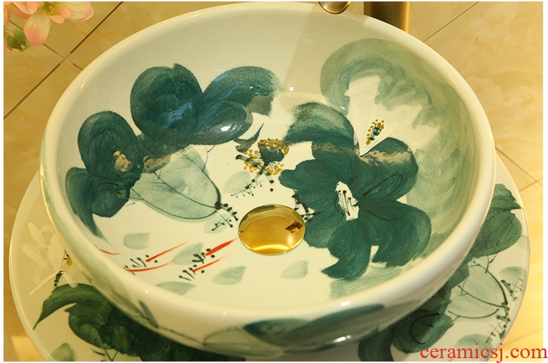 Jingdezhen ceramic contracted household pillar to use the lavatory toilet lavabo, pillar type restoring ancient ways is the white lotus