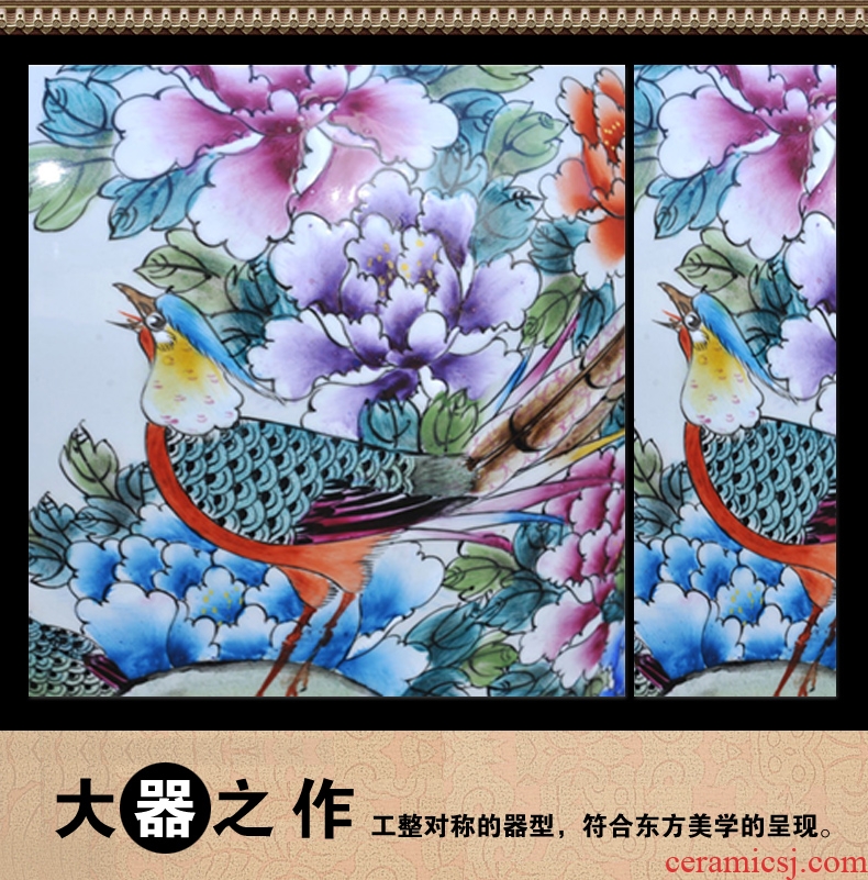 Jingdezhen ceramics hand - made ground vase furnishing articles large new Chinese style household living room TV cabinet decoration - 537347115923