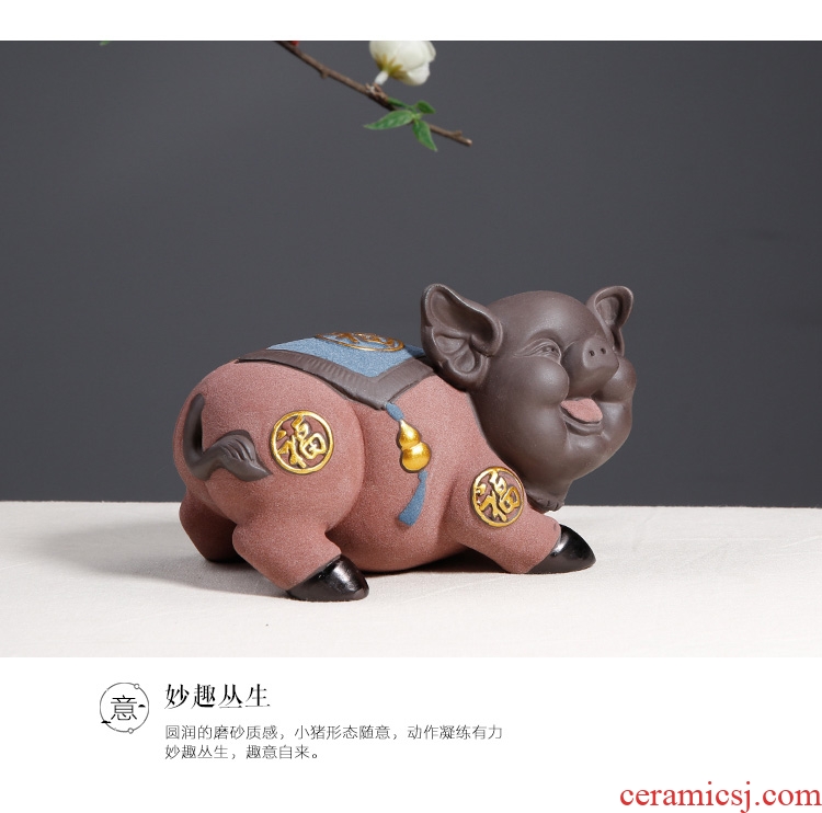 JiaXin see colour sand tao qian "get lucky pig furnishing articles and originality of the ceramics holiday gift blessing pig