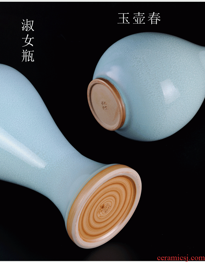 Jingdezhen ceramic furnishing articles of Chinese calligraphy circle big flower implement clear soup WoGuo flower arranging furnishing articles porcelain vase villa - 536537499009