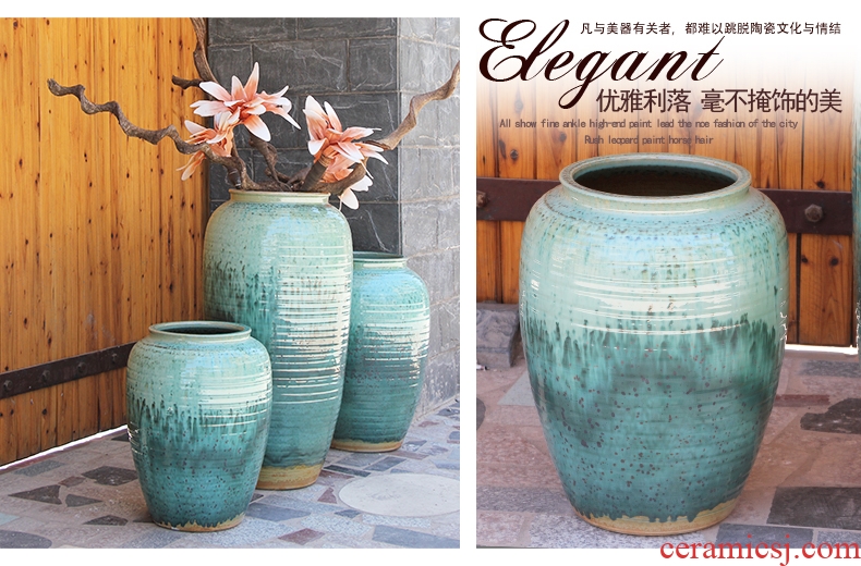 Jingdezhen ceramic open the slice of a large vase archaize crack glaze painting the living room the hotel decoration clear - 537815993877