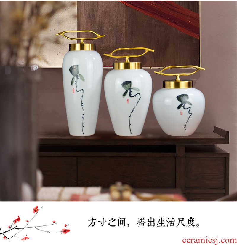 Jingdezhen ceramics new Chinese vase furnishing articles dried flower arranging flowers sitting room home TV ark, soft adornment is placed