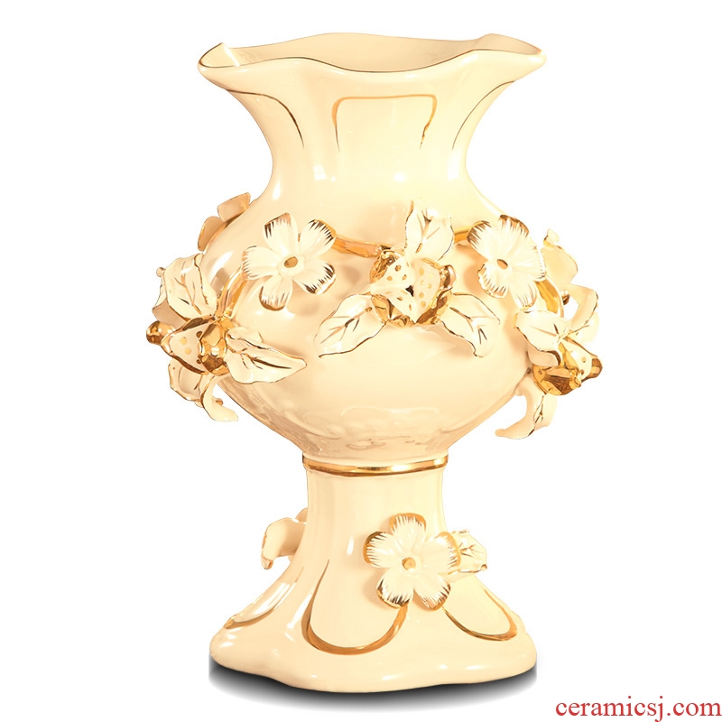 European pomegranate flowers, ceramic vase restoring ancient ways the sitting room TV ark, large flower adornment example room soft furnishing articles