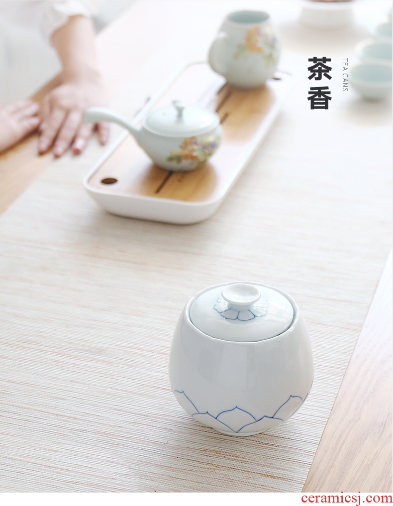 Famed LianYun caddy fixings ceramic packing box, tea in the small celadon seal pot put tea POTS