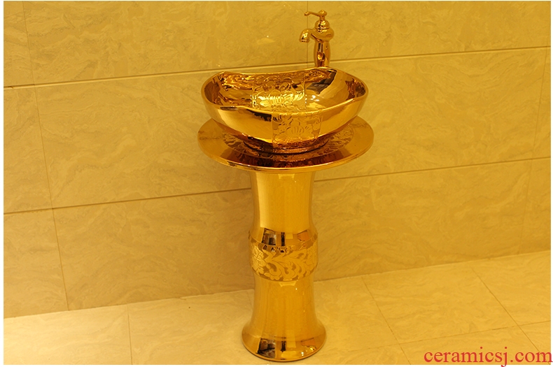 Ceramic basin one pillar basin of wash one lavatory basin, toilet basin of pillar type face basin column the console