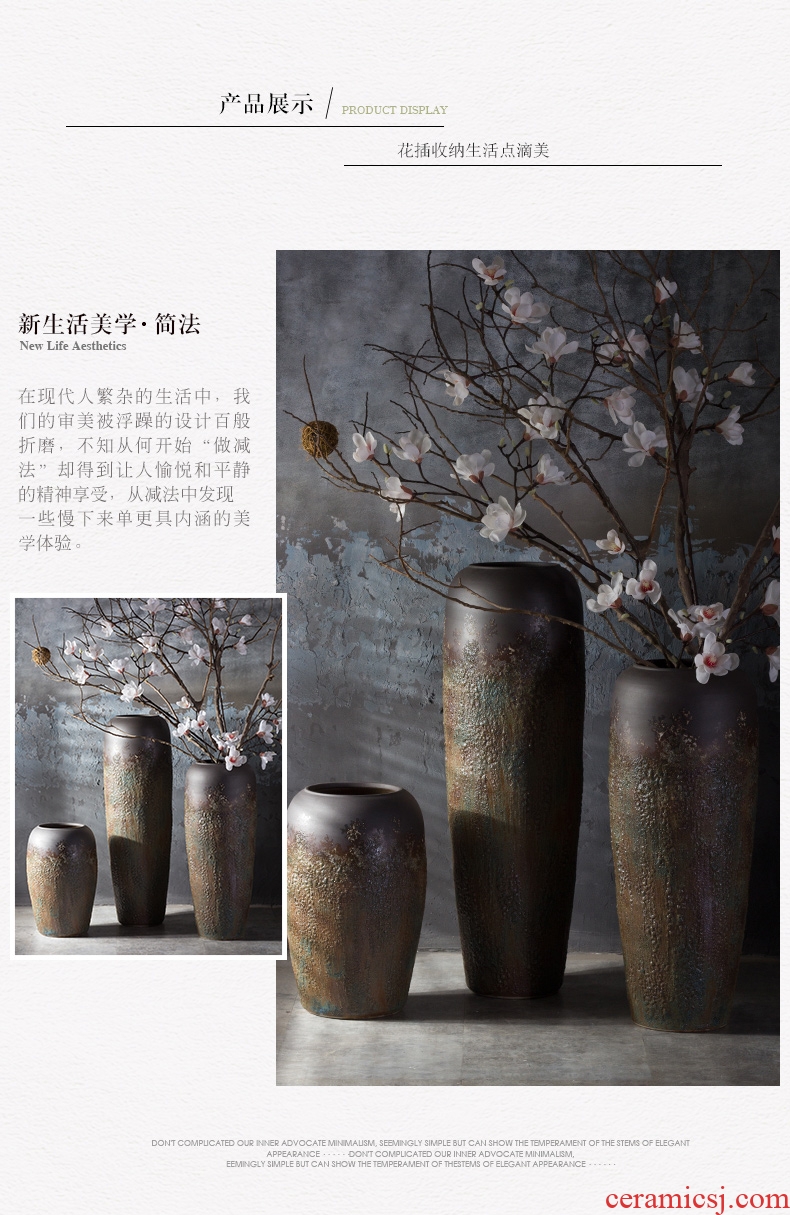 New Chinese style floor vases, flower arranging the sitting room porch home decoration of jingdezhen ceramic dried flowers large floral furnishing articles - 566215723390