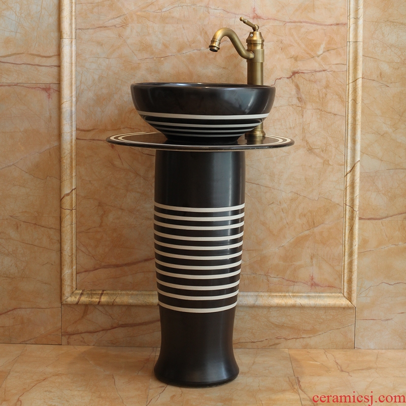 Basin art ceramic pillar lavabo balcony toilet lavatory stage Basin of continental Basin on the floor
