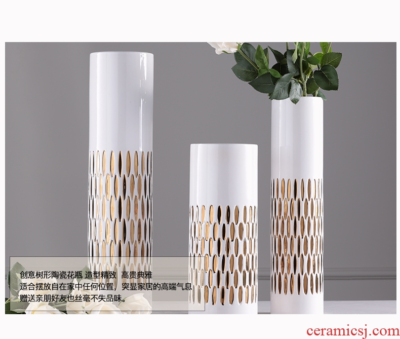 European modern lucky bamboo ceramic vases, large living room TV ark of dry flower arranging ground household adornment furnishing articles - 558779021220