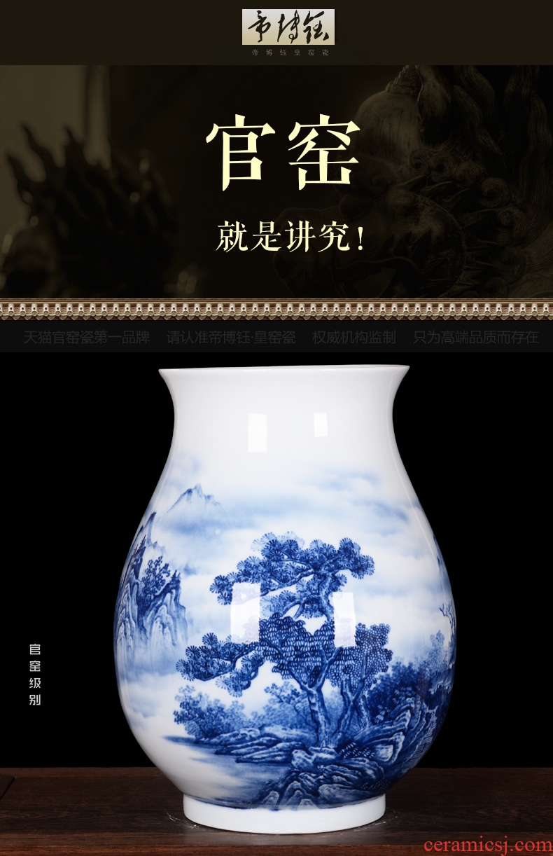 Jingdezhen ceramic master of high-grade hand-painted sitting room place jinxiu jiangnan vase household decoration process