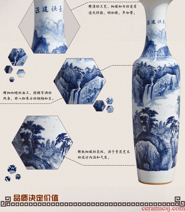 Jingdezhen ceramic hotel villa garden of large vases, the sitting room porch up flower flower adornment furnishing articles - 41575938991