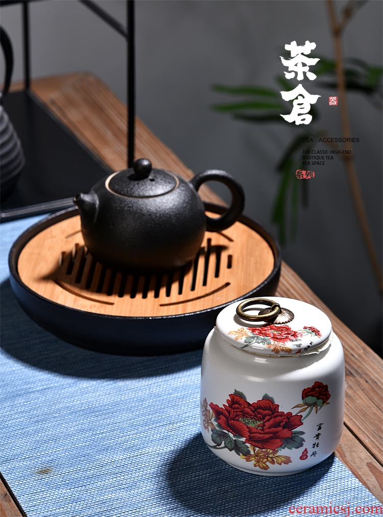 Quiet life ceramic tea pot seal black tea, green tea tea pot mini storage tanks