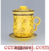 DH jingdezhen ceramic cups with cover filter tea mugs personal keller cup ice to crack the home outfit