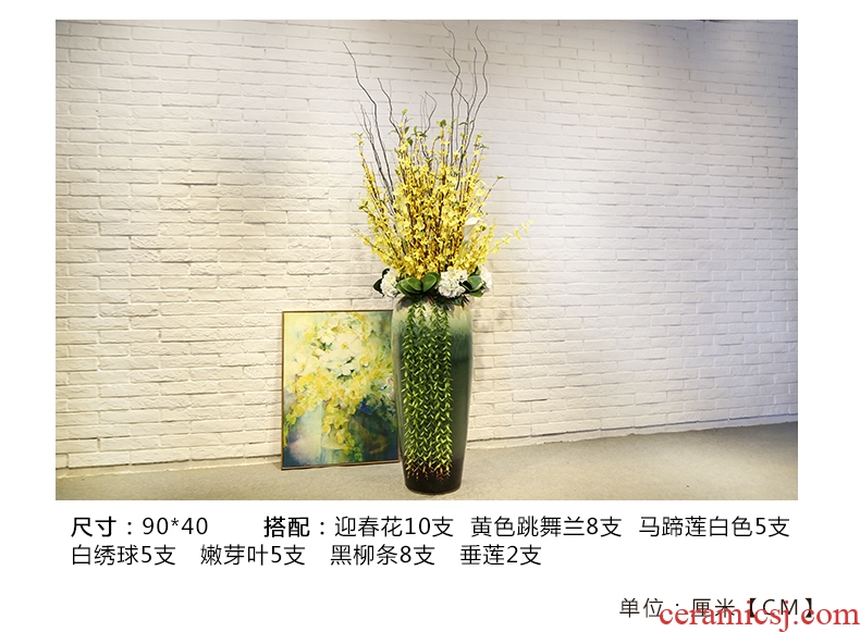 Jingdezhen ceramic floor big vase club hotel decoration flower flower implement big sitting room porch furniture furnishing articles - 569954315107