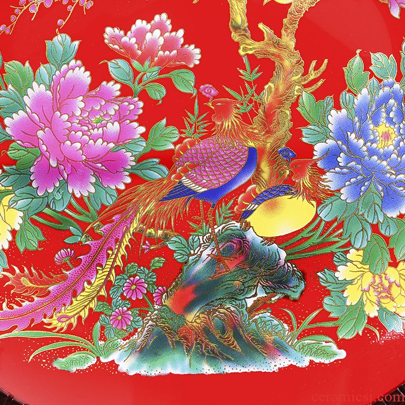 Jingdezhen ceramics painting of flowers and red three - piece vase furnishing articles of modern Chinese style sitting room adornment is placed gifts