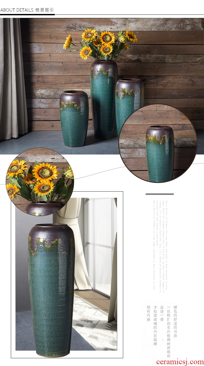 Retro nostalgia jingdezhen ceramics industry of large wind flower pot pot sitting room big dry flower vases, decorative furnishing articles - 570303434430