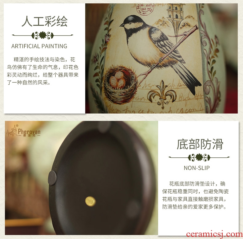 European ideas of jingdezhen ceramics of large vases, pottery flower arrangement sitting room hotel villa household soft adornment - 527891836948