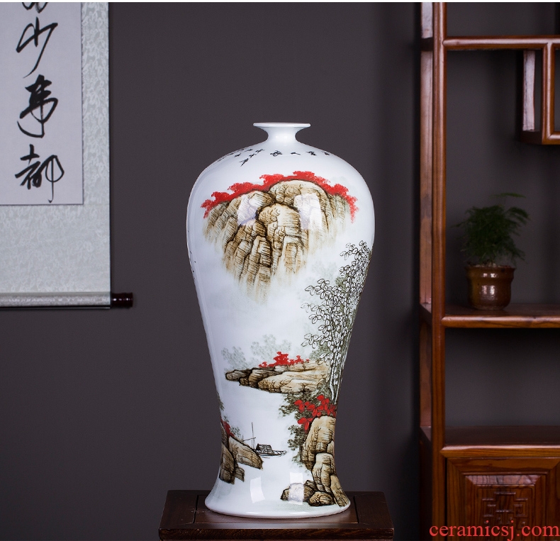 Jingdezhen ceramics vase study landscape painting and calligraphy tube scroll landing big office decoration furnishing articles - 569127166339
