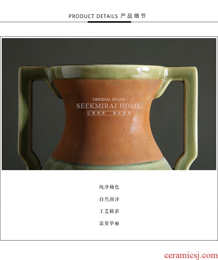 Jingdezhen ceramic vase large landing hand - made porcelain porcelain of modern Chinese style home sitting room adornment is placed - 549479715779