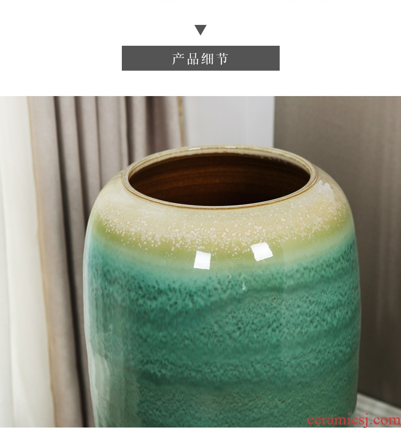 Jingdezhen ceramic landing big vase sitting room place, a large number dried flowers flower arrangement European contracted and I adornment - 567334237431