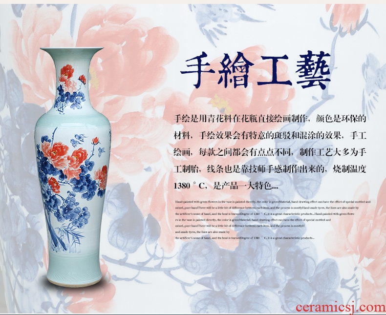 European I household adornment is placed in the sitting room of large dried flower simulation vase TV ark, high ceramic bottle - 570770692907