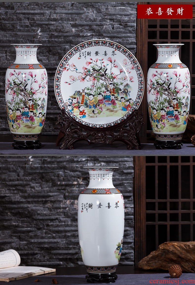 Jingdezhen ceramics of large vase large new Chinese style household flower arrangement sitting room adornment TV ark furnishing articles - 567359198964