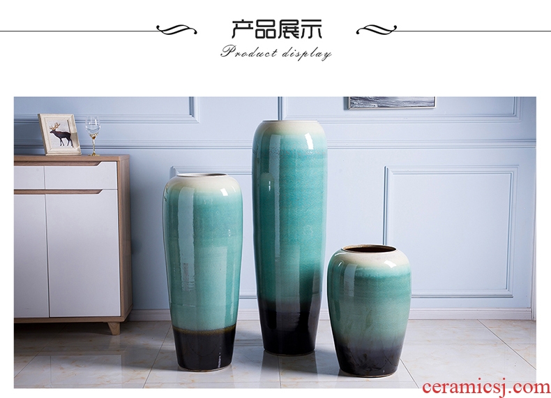 Jingdezhen ceramics hand of large blue and white vase hotel office Chinese flower arranging sitting room adornment - 572085883685